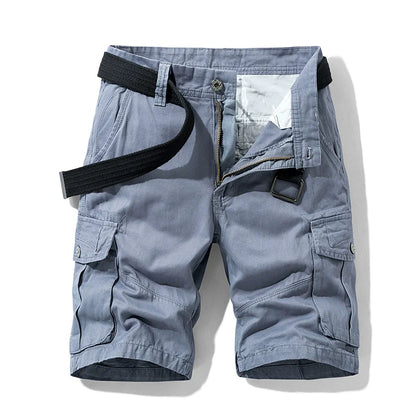 Men's Summer Straight-leg Casual Multi-Pocket Cotton Parka Shorts