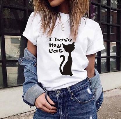 Short Sleeve T-Shirts Round Neck Cartoon Printing Comfortable