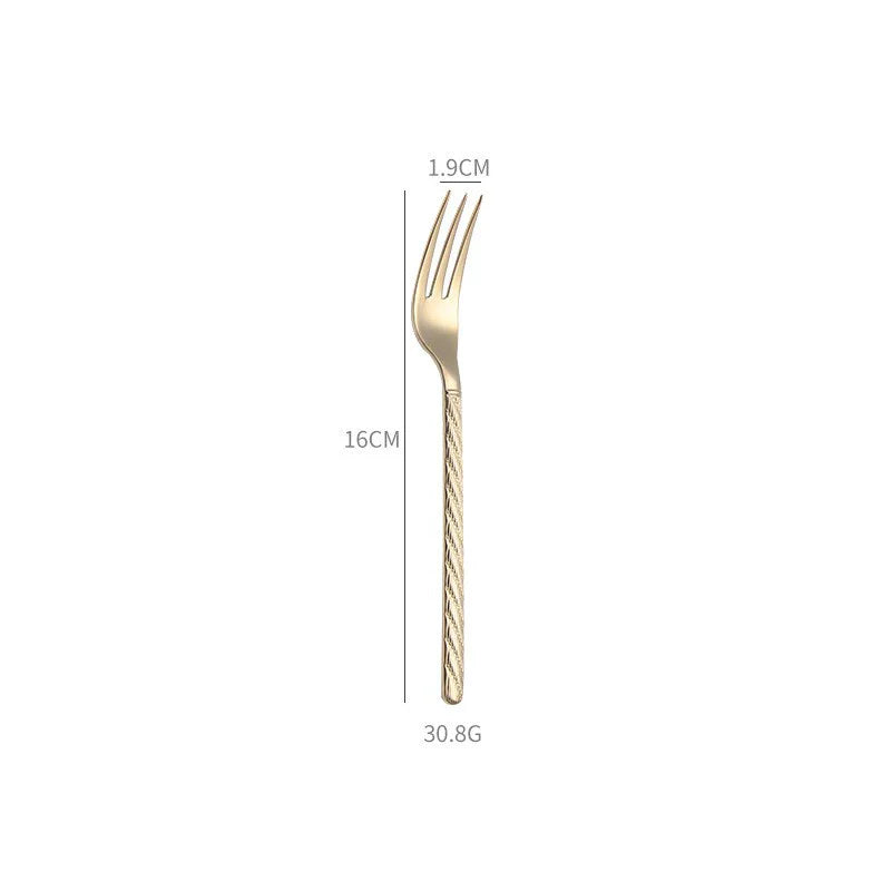 Home 304 Stainless Steel Steak Western Tableware Knife Fork Spoon 4 Pieces Combination Set Rice Spoon