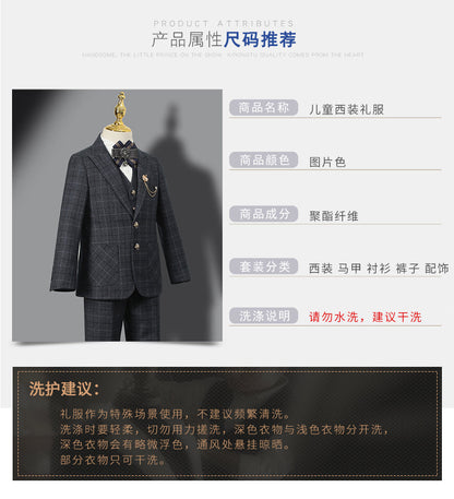 Dress Model Catwalk Host Piano Children's Suit Ages 3-13 yrs old