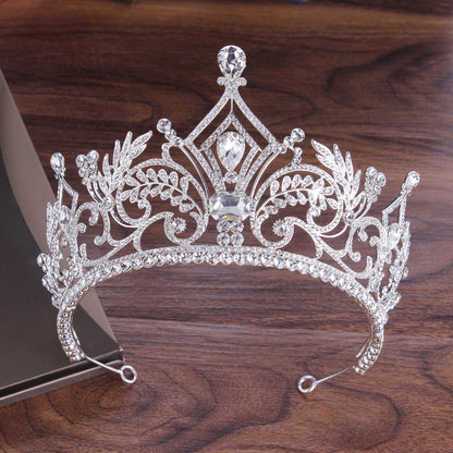 Elegant European and American Style Bride Three-Piece Wedding Crown