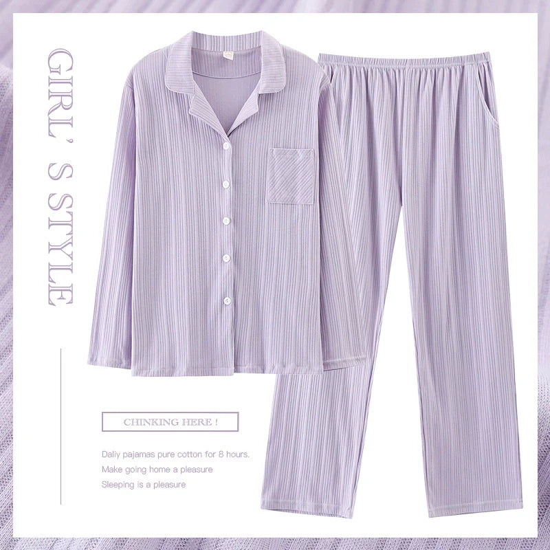 Pure Cotton Thin Plaid Unisex Pajamas for Men and Women Spring and Autumn Long Sleeves Plus Size Outerwear