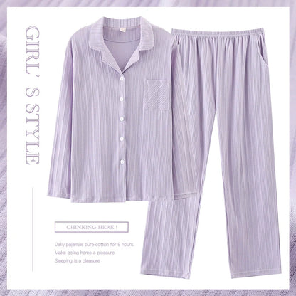 Pure Cotton Thin Plaid Unisex Pajamas for Men and Women Spring and Autumn Long Sleeves Plus Size Outerwear