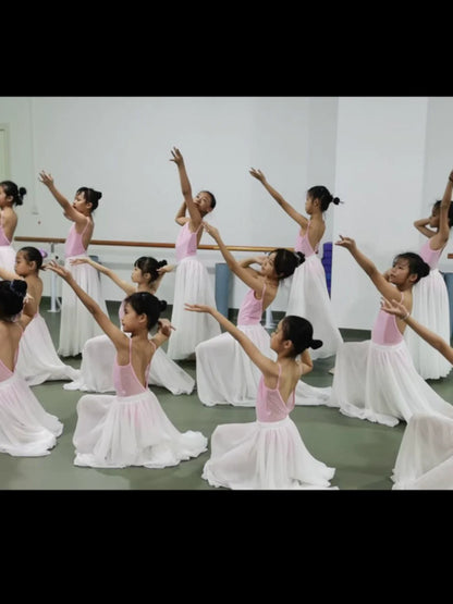 720-Degree Large Hem Half-Length Yarn Dance  Skirt