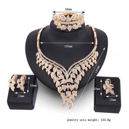 Fashion Inlaid Jewel Rhinestone Clavicle Chain Women's Banquet Earrings