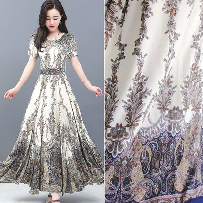 Silk Synthetic Cotton Rayon Cloth Mulberry Summer Loungewear Pajamas Dress