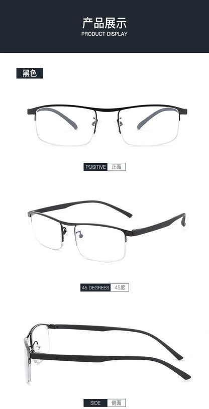 German Reading Glasses Men's Dual-Use HD Smart Ultra Light Glasses Automatic Zoom Progressive Presbyopic Glasses Anti-Blue Light