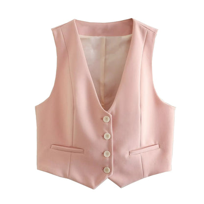 Sleeveless Short Vest and Pants