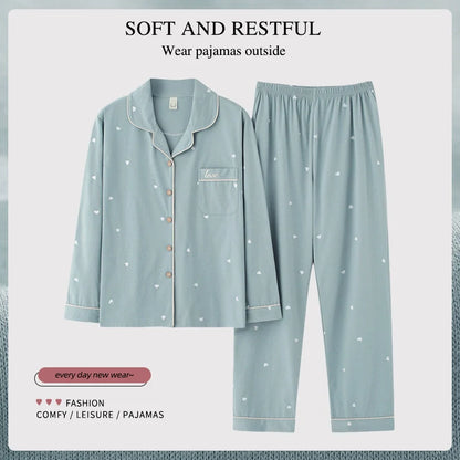 6XL Extra Large Size Women Pajamas Spring & Autumn Long Sleeve Pure Cotton 100.00kg