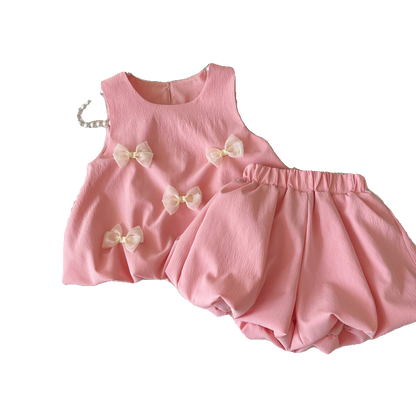 Summer K-style Sleeveless Vest Dress Baby Bows