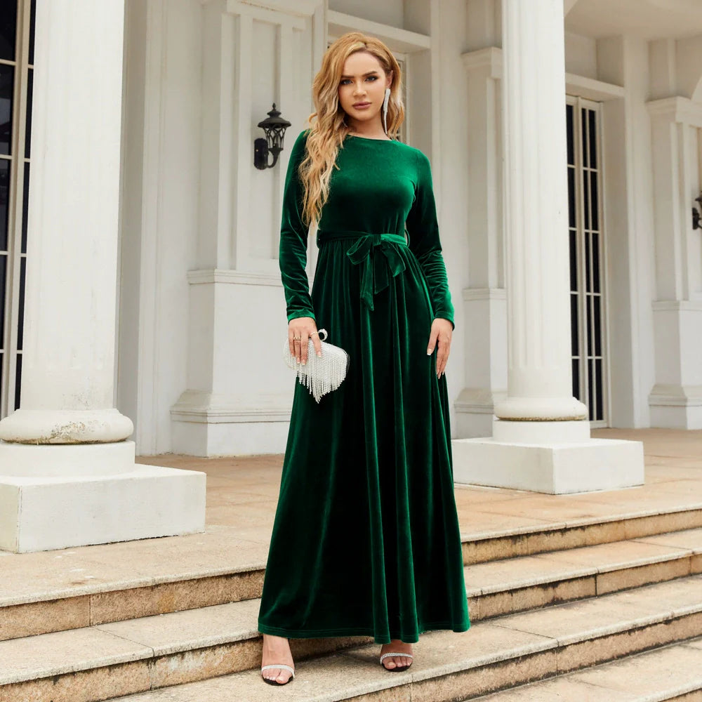 Golden Velvet Luxury Comfort Dress