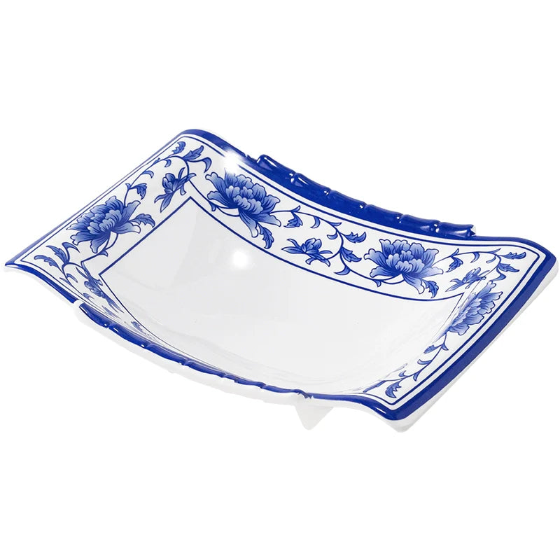 Melamine Dinnerware Blue and White Porcelain Snack Plate Special-Shaped Creative Tableware Commercial Use