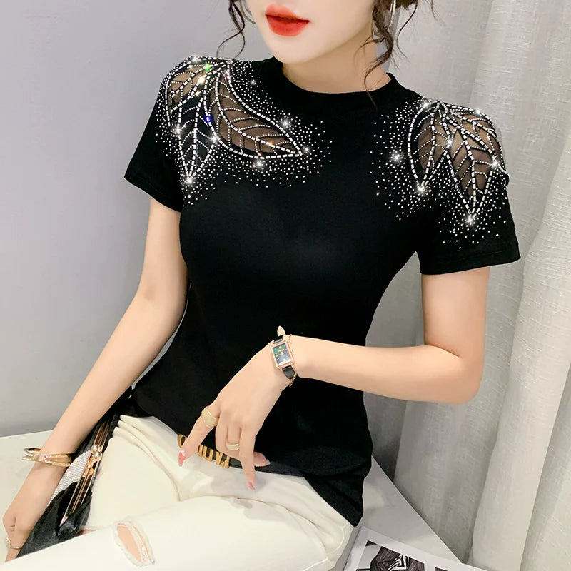 European Station Spring/Summer New Round Neck Slim Short Sleeve