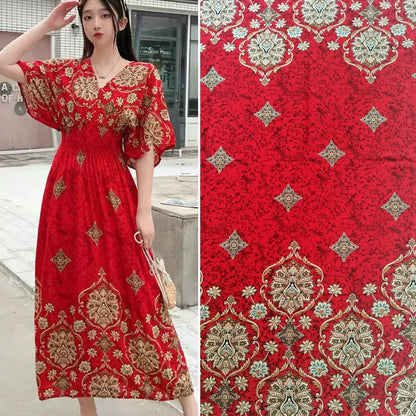 Silk Synthetic Cotton Rayon Cloth Mulberry Summer Loungewear Pajamas Dress