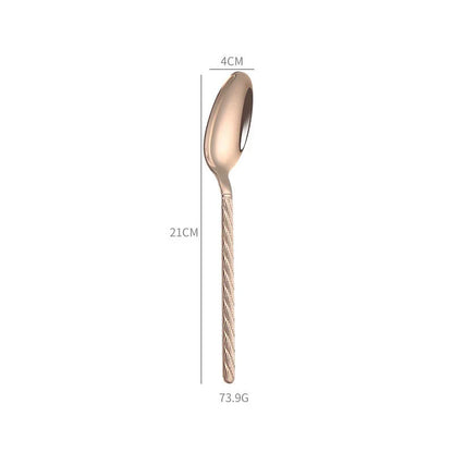 Home 304 Stainless Steel Steak Western Tableware Knife Fork Spoon 4 Pieces Combination Set Rice Spoon