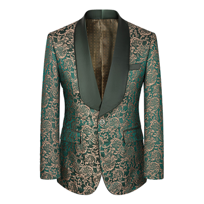 Classy Men's Three-Piece Suit Set Pattern K-style Host Performance Dress Wedding Groom Clothing