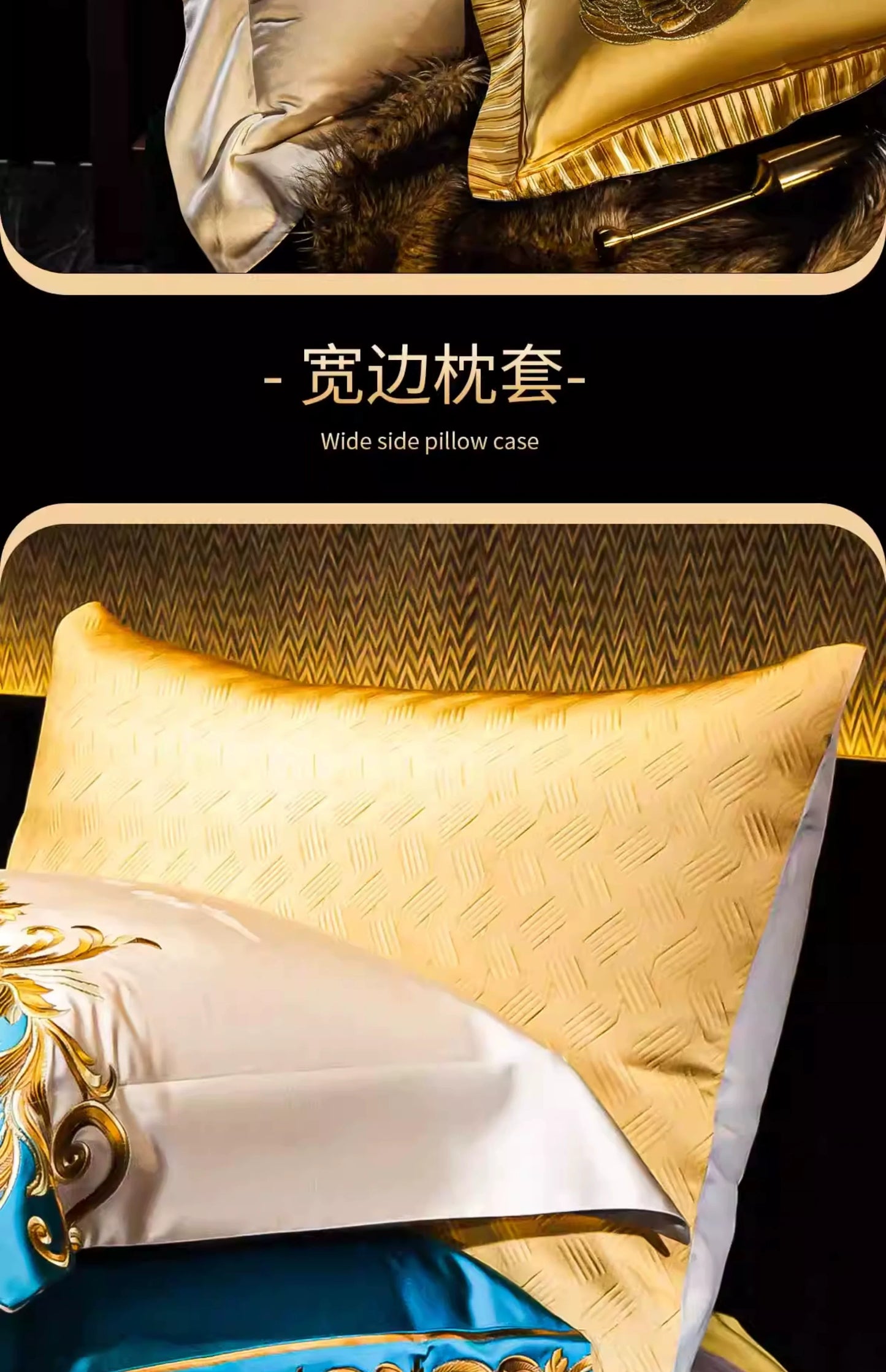 European Luxury Pure Cotton Satin Embroidery Bedding Set 4 - 10 Pieces