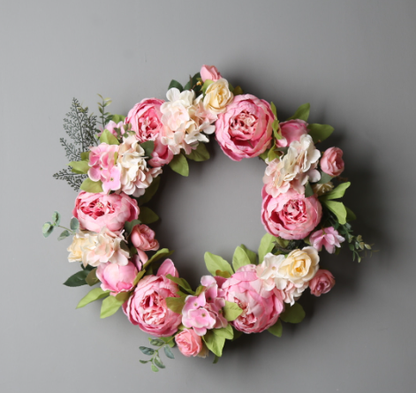 Front Door Artificial Flower Wreath