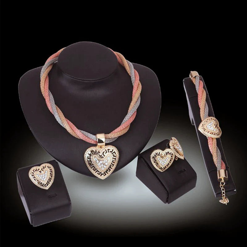 Fashion Inlaid Jewel Rhinestone Clavicle Chain Women's Banquet Earrings