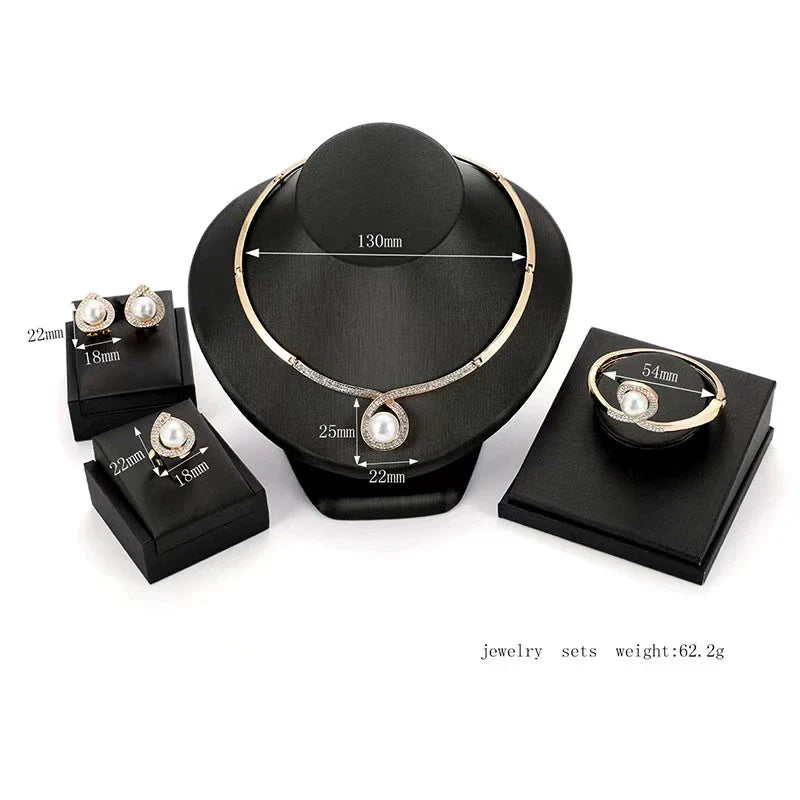 Fashion Inlaid Jewel Rhinestone Clavicle Chain Women's Banquet Earrings