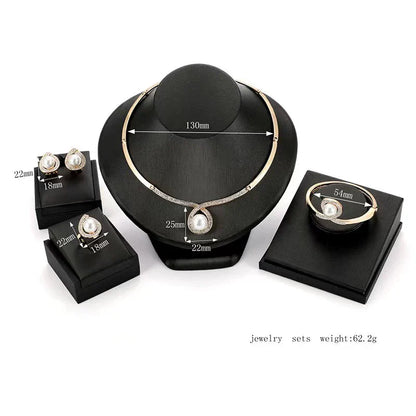 Fashion Inlaid Jewel Rhinestone Clavicle Chain Women's Banquet Earrings