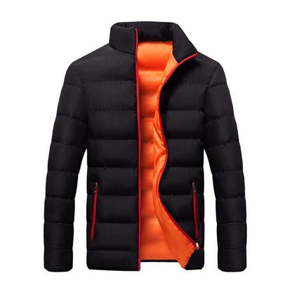 Men's Down Jacket Thickened Warm Leisure Stand-up Collar Slim Fit Cold-Proof Cotton-Padded Coat