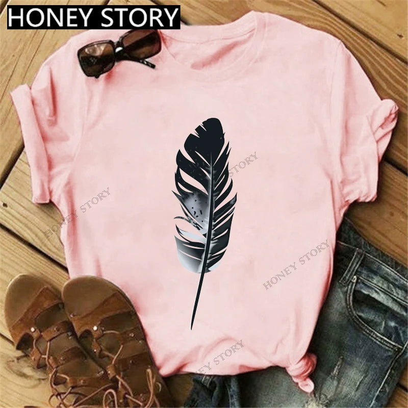 Short Sleeve T-Shirts Round Neck Cartoon Printing Comfortable