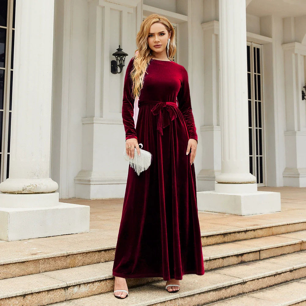 Golden Velvet Luxury Comfort Dress