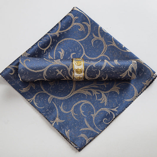 10-Piece High-End Jacquard Napkin Cloth and Rings Home Restaurant Banquet Napkin Cloth 48 * 48cm
