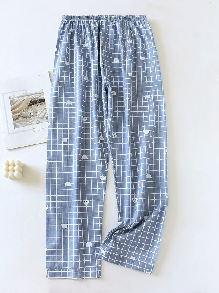 Men Pure Cotton Spring and Summer Pajama Pants