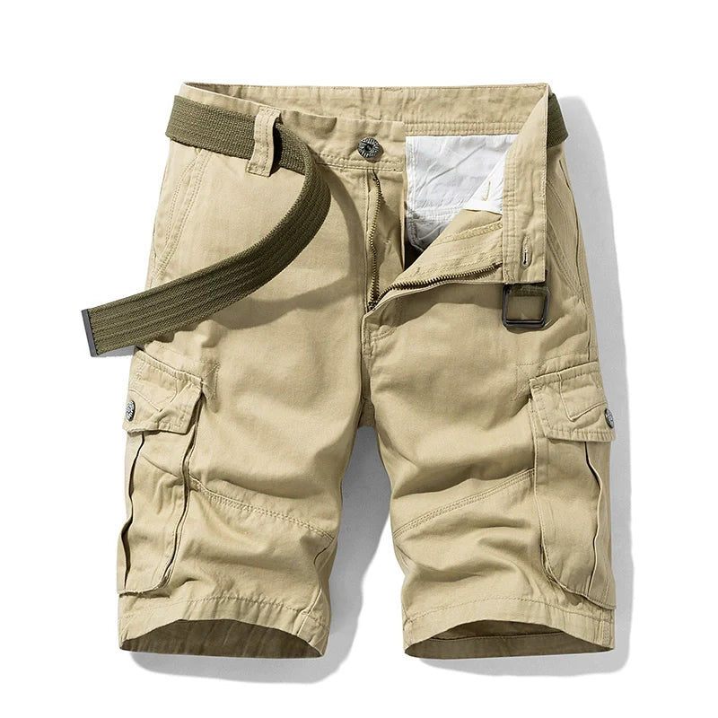 Men's Summer Straight-leg Casual Multi-Pocket Cotton Parka Shorts