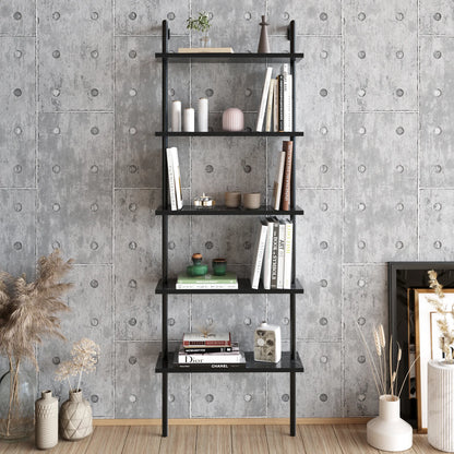 Paula 68 inches Tall Metal Manufactured Wood Accent Ladder Bookcase