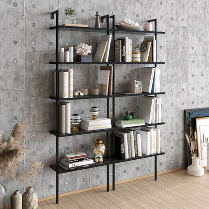 Paula 68 inches Tall Metal Manufactured Wood Accent Ladder Bookcase