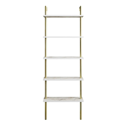 Paula 68 inches Tall Metal Manufactured Wood Accent Ladder Bookcase
