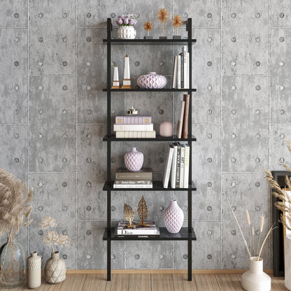 Piante 68 inches Tall Metal Manufactured Wood Accent Ladder Bookcase