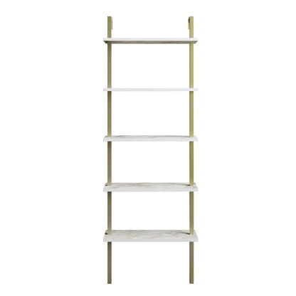 Piante 68 inches Tall Metal Manufactured Wood Accent Ladder Bookcase