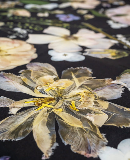 Petals in the Night Silk Twilly