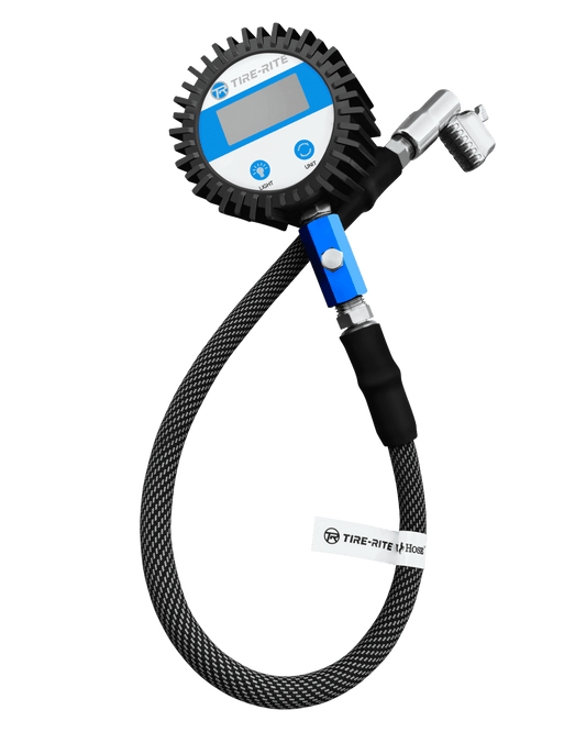 Quickie digital tire pressure gauge with bleed valve 18 inch hose