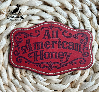 All American Honey UV Printed Hat Patch - 4 Colors Available