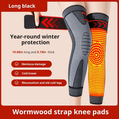 1 Pair Compression Knee Support Pads Self-Heating Four Sided Elasticity Keep Warm Old Cold Legs Fo Elderly Joint Protection Calf
