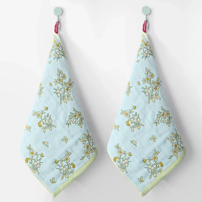Vintage Pure Cotton Gauze Hand Towel, Small Hangable Towel, Absorbent and Lint-Free