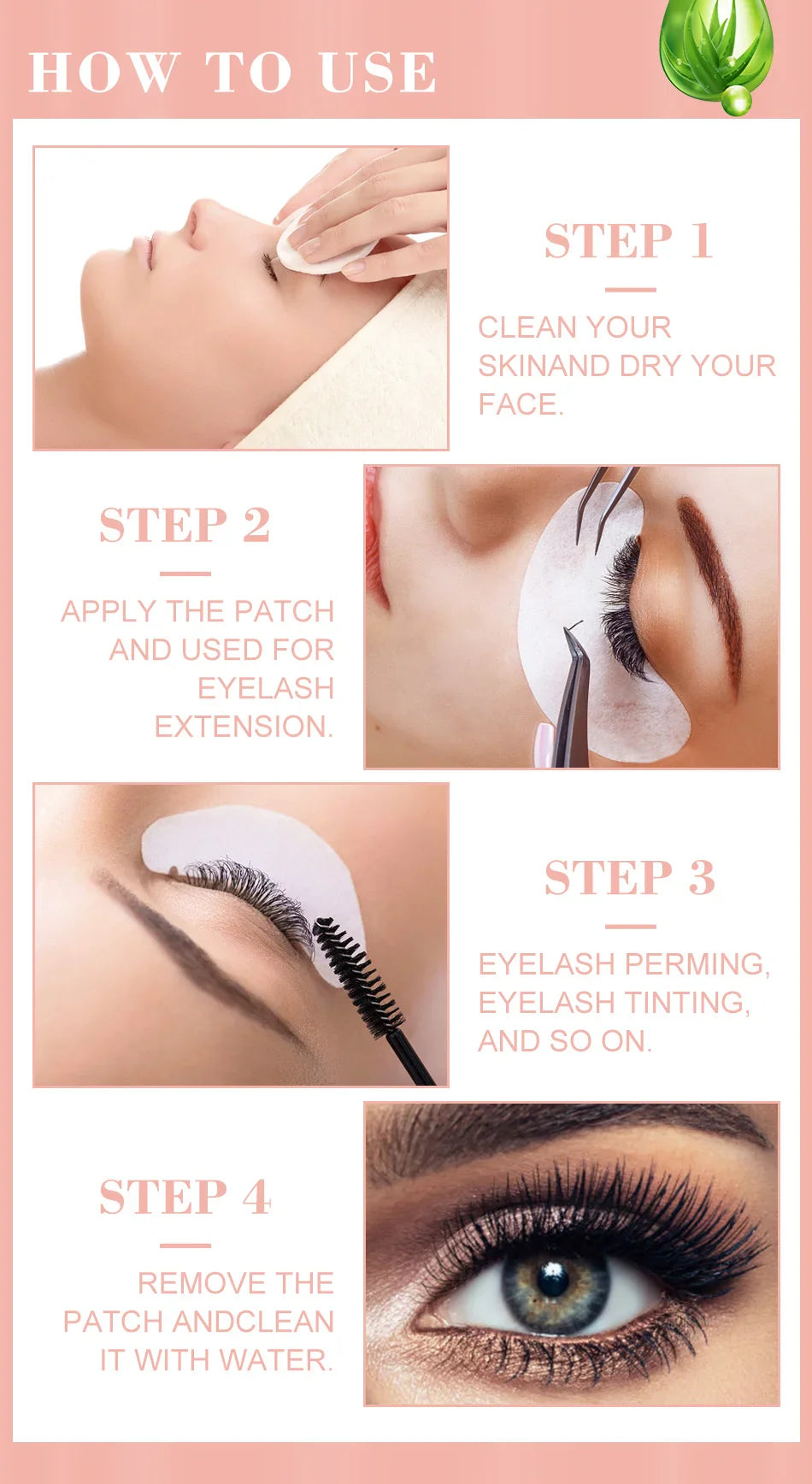50Pairs/Lots Eyelash Extension Patch Under Eye Pads Hydrogel Patches For Extension Lint Free Stickers Eyelash patches Makeup