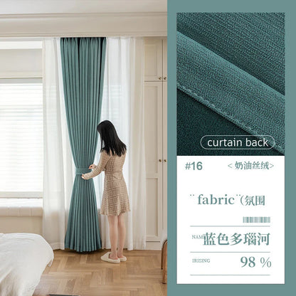 Super Soft Chenille High Blackout Curtains for Bedroom Living Room Romantic Colors Three-dimensional Texture Customize Size