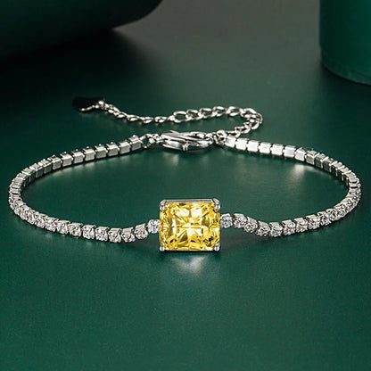 Moissanite Tennis Bracelets for Women Luxury Wedding Engagement Jewelry 925 Sterling Silver Bangles Plated 18K white gold