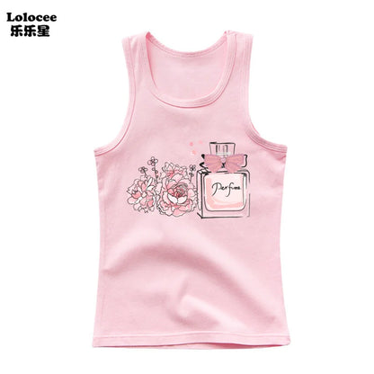 Girl Summer Pink Tanks Tops