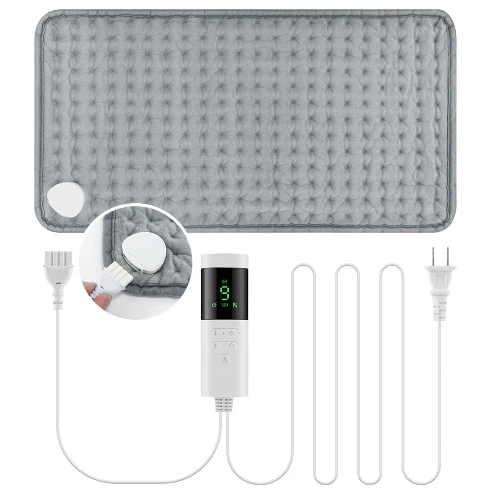 30*60cm Electric Heating Pads for Back Neck Shoulder Home Office Washable Winter Warm Blanket 4 Timer 9 Temperature Control