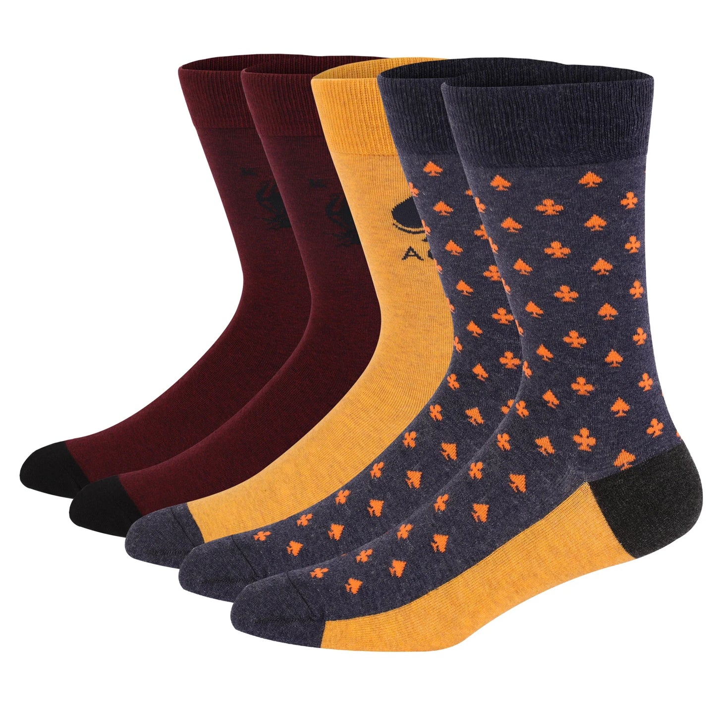 5 Pairs Argyle Breathable Men's Dress Socks Plus large Size High Quality Combed Cotton