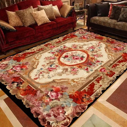 Luxury European Floral Carpets for Living Room Bedroom Carpet Home