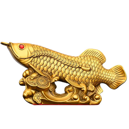 Solid Brass Fish Ornament  Wealth Home Office Decor