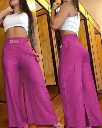 High Waist Elegant Wide Leg Women Pants